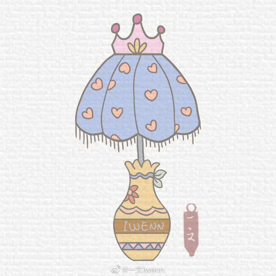 一组漂亮的床头灯简笔画图片-图3