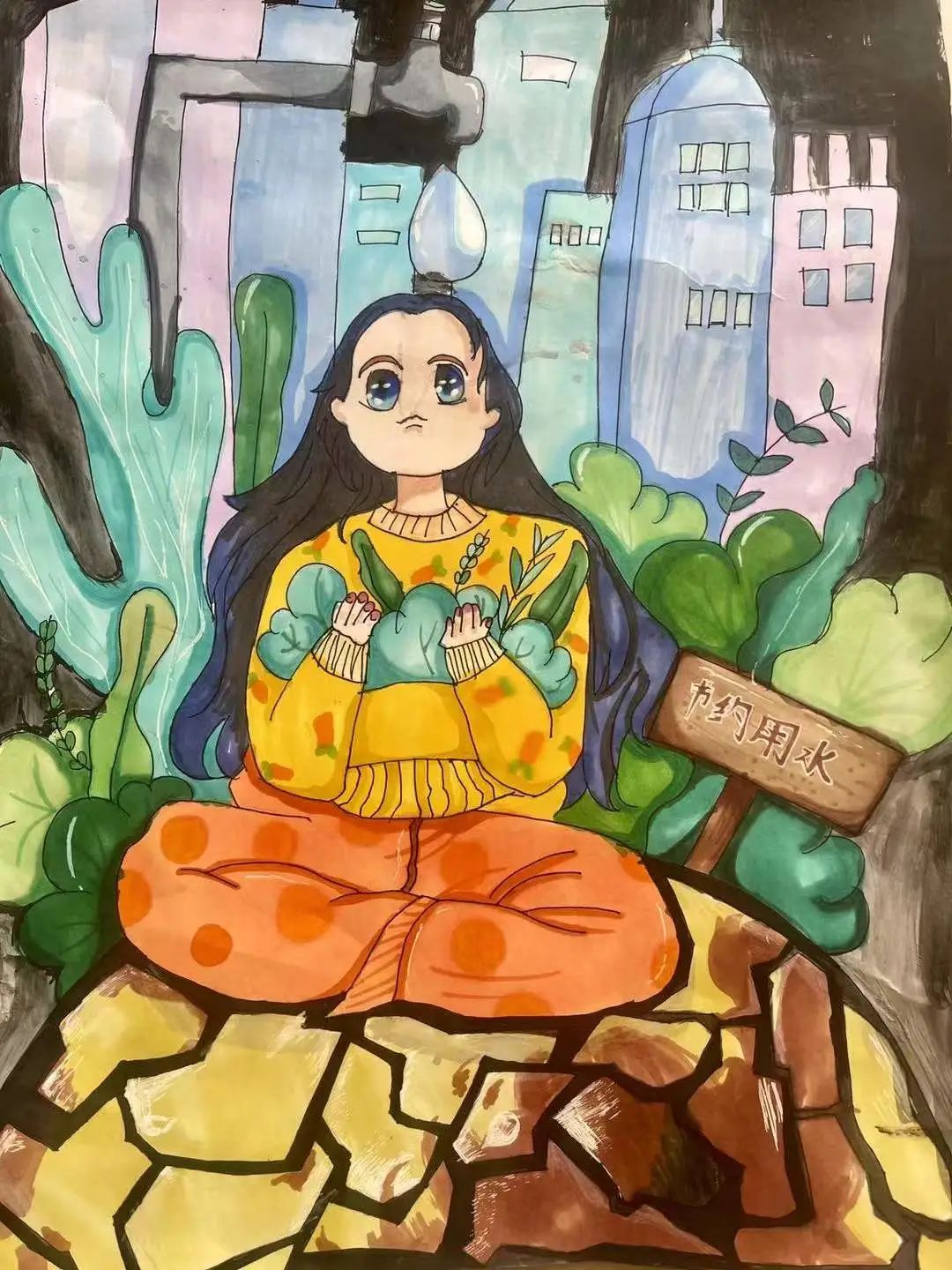 312植树节主题绘画作品-图1