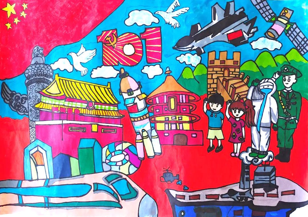 ”塔城少年 振兴有我”绘画三年级-图3