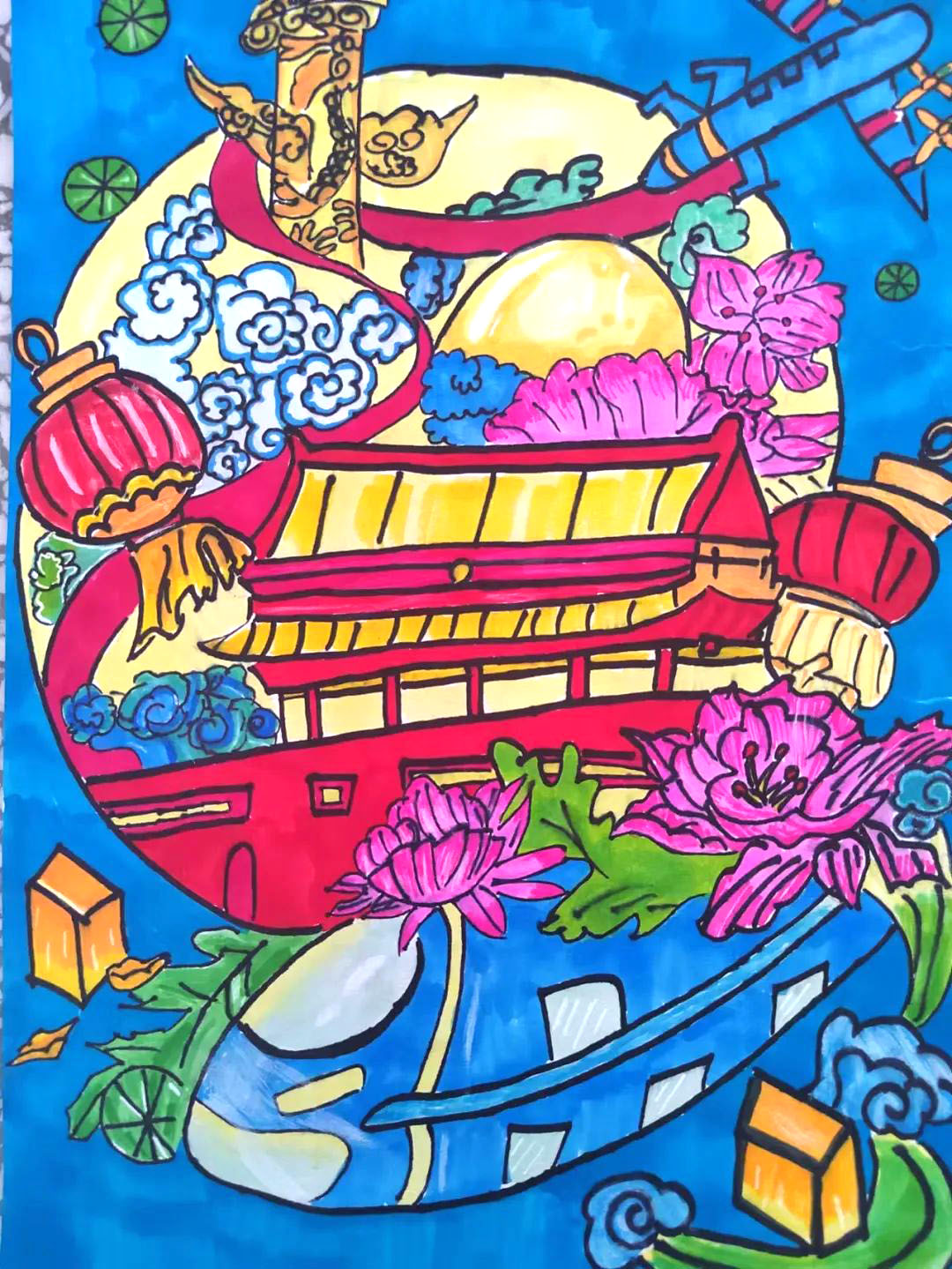 帼巾心向党 喜迎二十大 建党101周年主题儿童画-图5