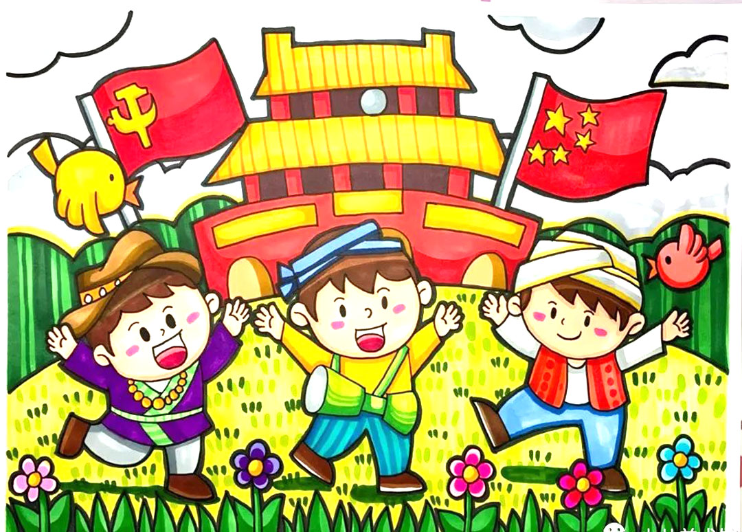 庆祝国庆节主题绘画精选作品欣赏-图4
