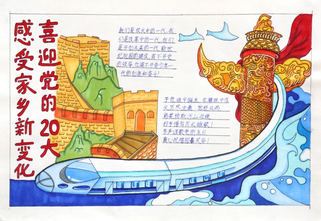 5张关于喜迎二十大主题手抄报简单好画-图2