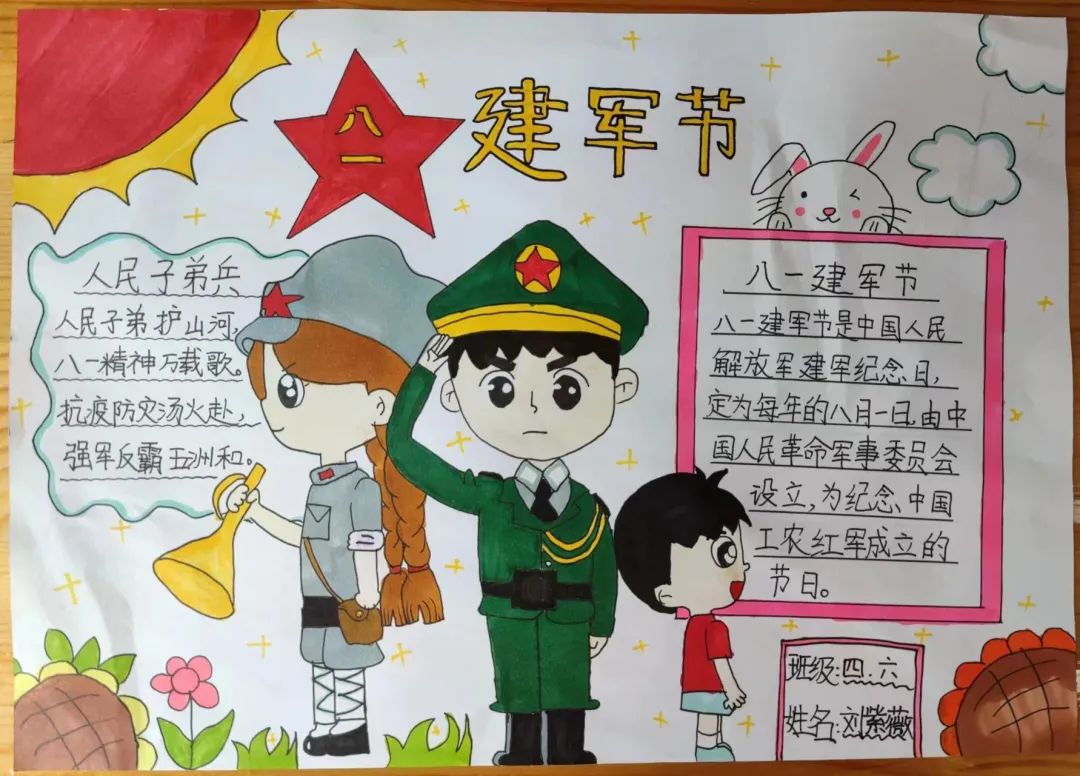 “传承红色基因 争做时代新人”建军节主题手抄报-图4