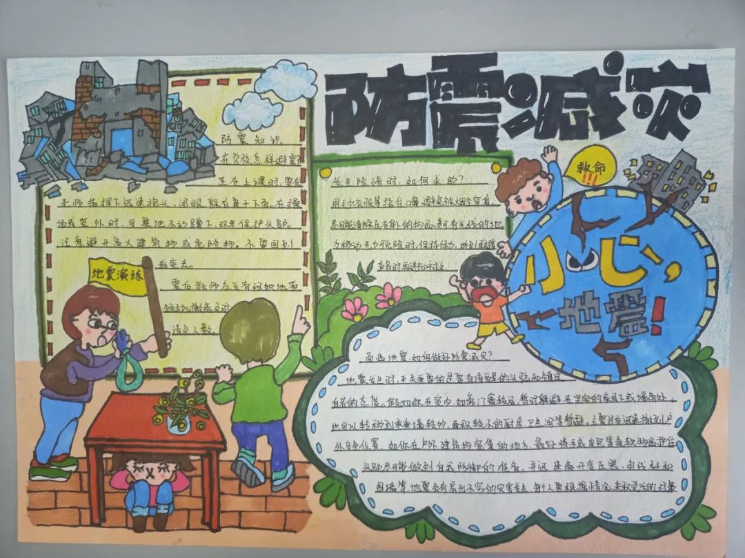 小学五年级防震减灾科普知识宣传手抄报一等奖-图3