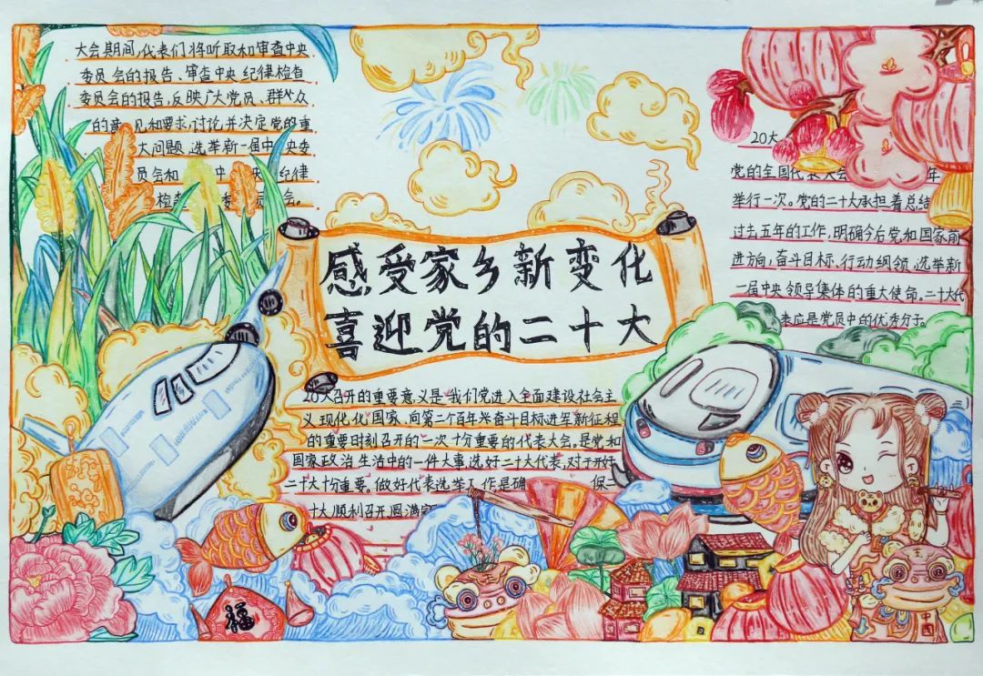 辉煌百年史 激扬青春志 迎接党的二十大手抄报一等奖-图3