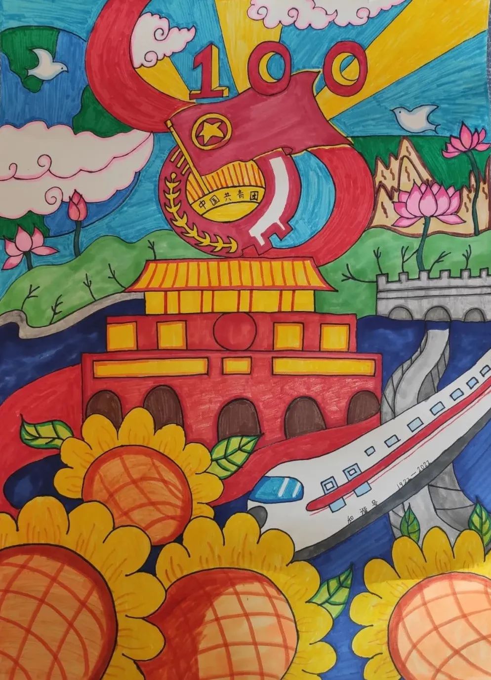  “少年先锋跟党走 童心献礼二十大”建团百年儿童画作品-图3