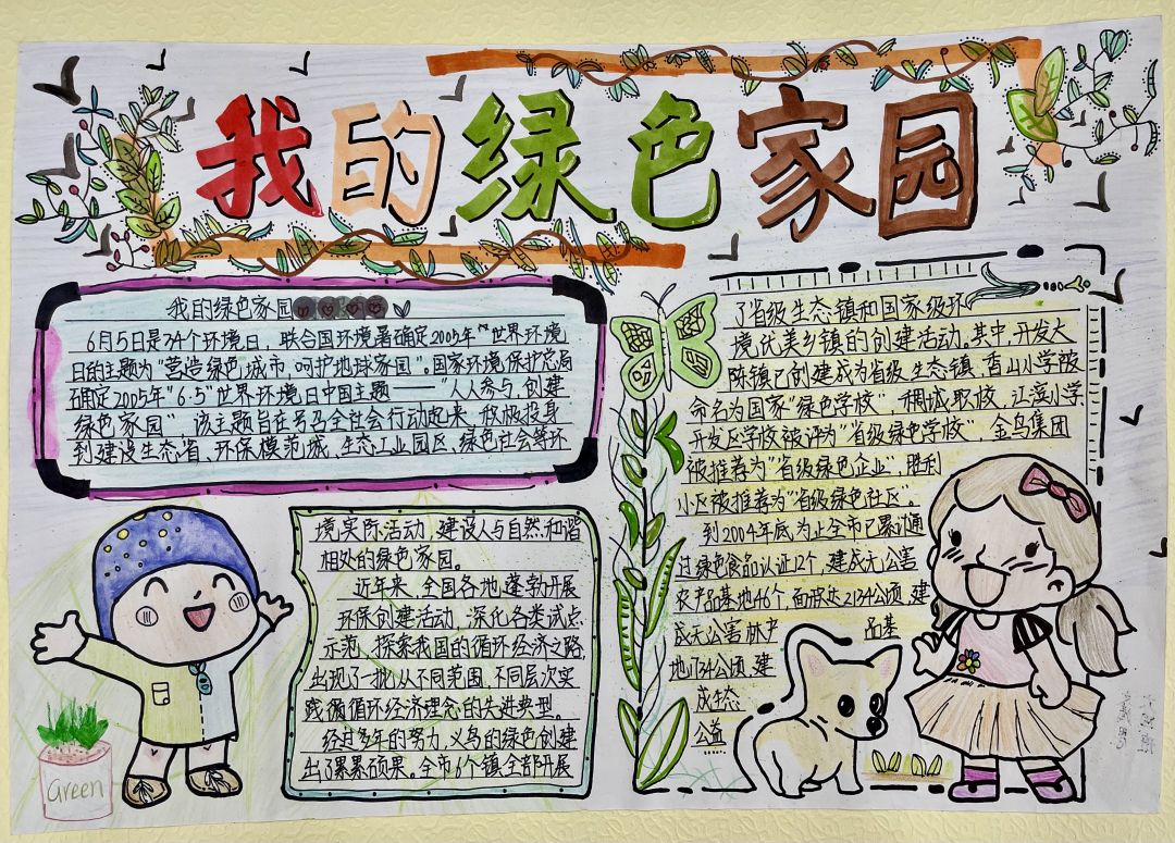 “保护环境 共创我心中的的绿色家园”手抄报精选参赛作品-图2