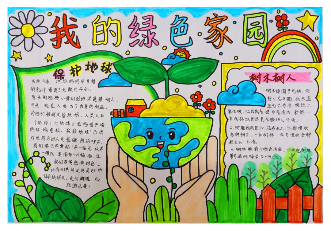 “保护环境 共创我心中的的绿色家园”手抄报精选参赛作品-图3