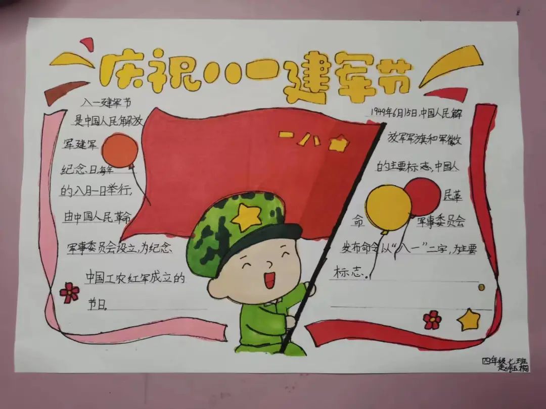 庆八一“致敬最可爱的人”手抄报作品-图5