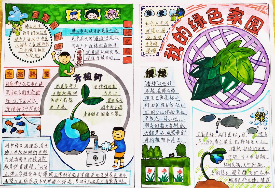 “保护环境 共同呵护绿色家园”手抄报作品5张-图4