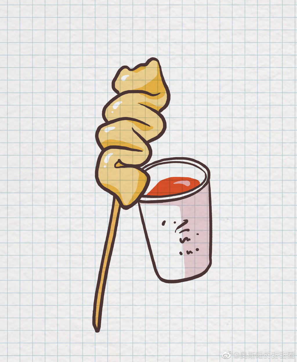 美味辣炒鱼饼简笔画画法按步骤