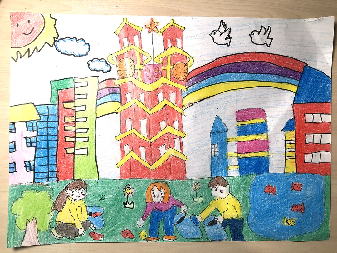 共创文明城 小学生优秀绘画作品9张-图6