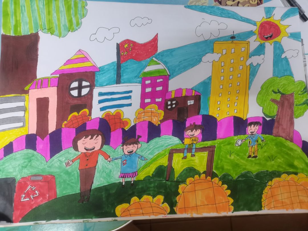小学生简单的创建文明城市主题绘画作品-图3