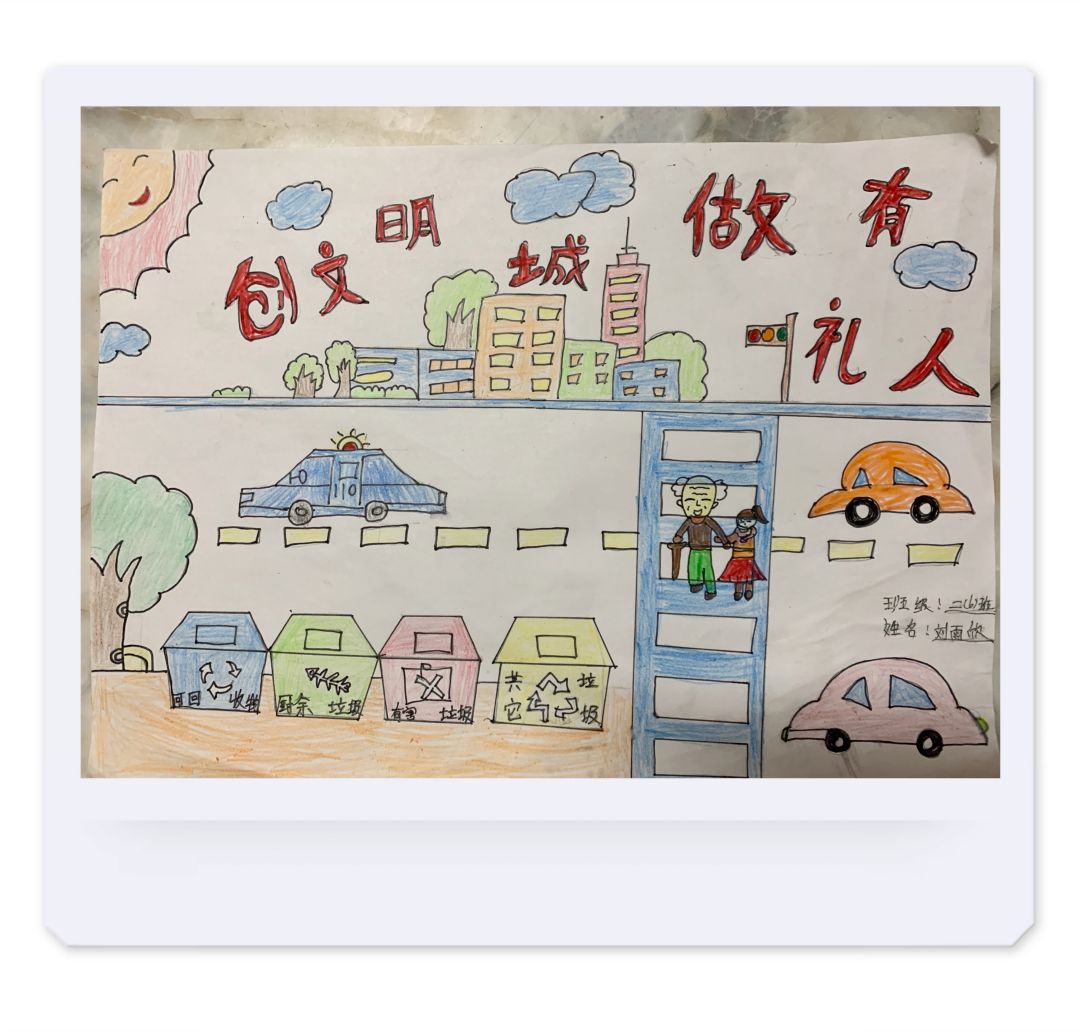 创城有我文明同行 小学生创文明城市主题绘画简单-图1