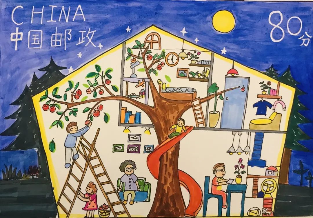 9张漂亮的儿童邮票画作品-图4