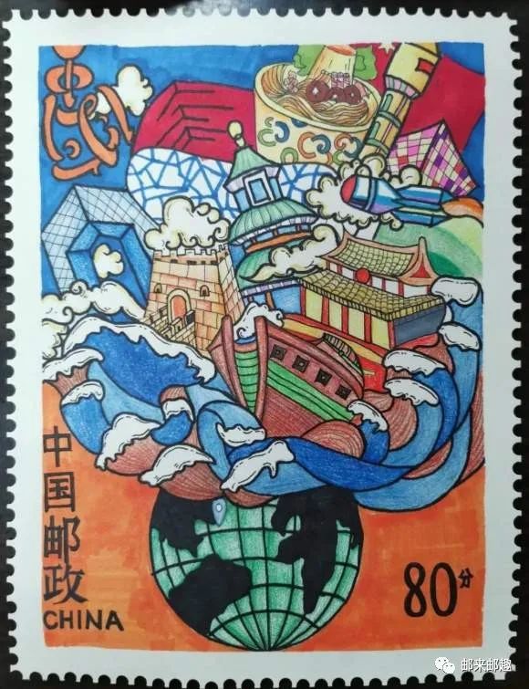 “永远跟党走 逐梦新时代” 全国少年儿童邮票创作设计作品11张-图5