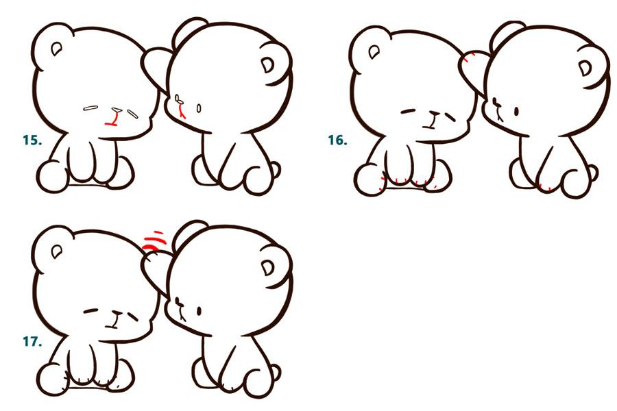 两只简单可爱的小熊简笔画画法步骤-图5