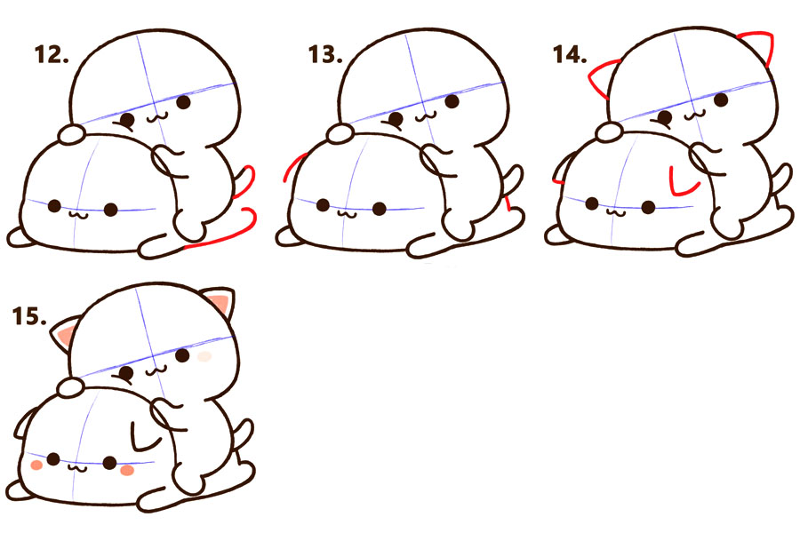 两只可爱小猫简单的绘画教程-图4