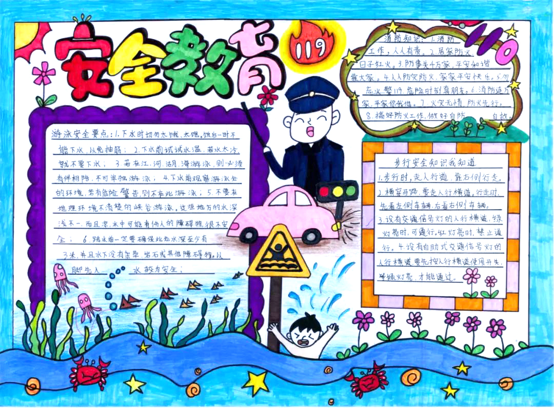 小学生安全教育宣传手抄报一等奖作品-图4