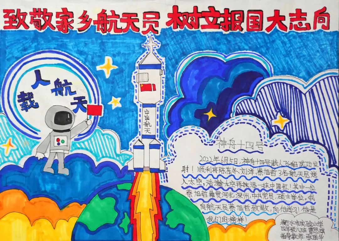 “弘扬航天精神 拥抱星辰大海”手抄报精美作品5张-图1