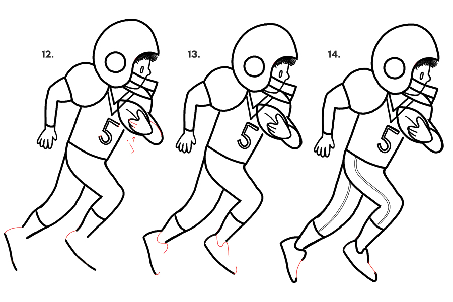  橄榄球运动员简笔画画法步骤-图4