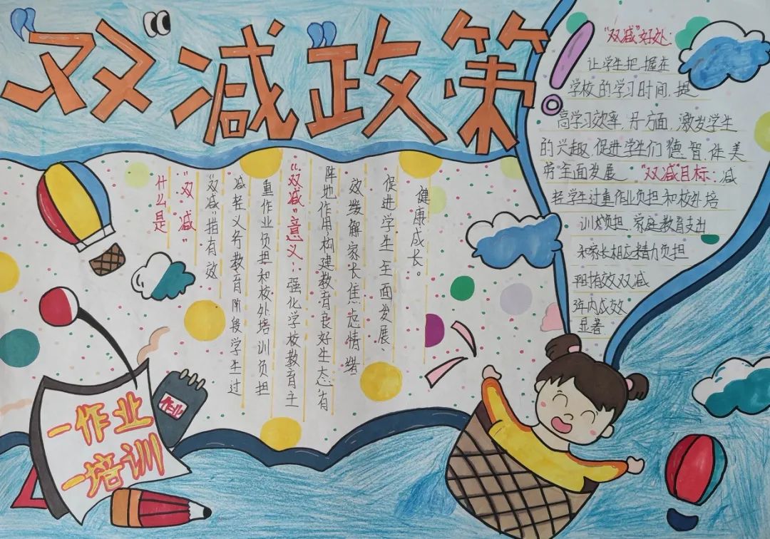 小学生“双减政策”主题手抄报图片-图3