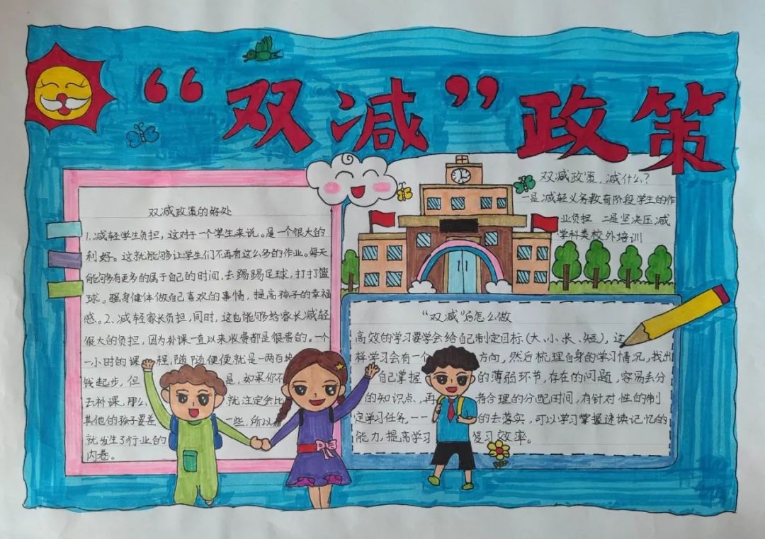 6张简单的“双减”在行动 提质又添彩手抄报-图1