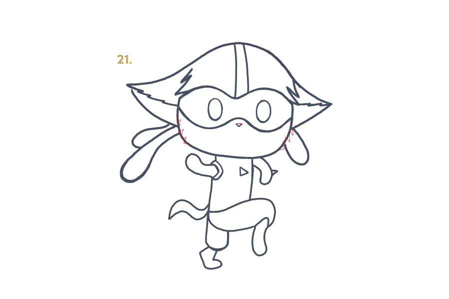 口袋妖怪路卡利欧简笔画画法步骤-图5