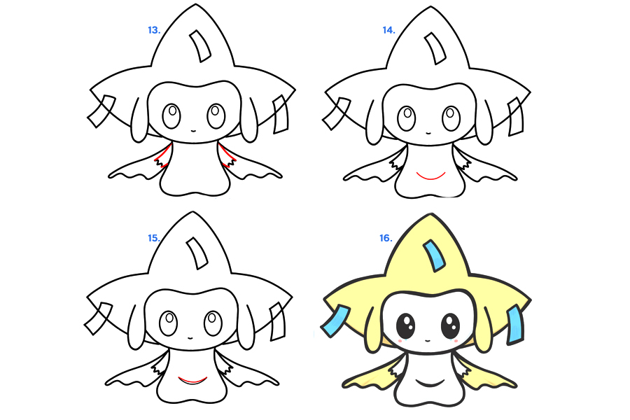 可爱的口袋妖怪基拉祈简笔画画法简单-图4