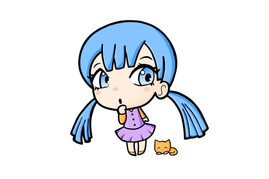 可爱的动漫小女孩简笔画画法步骤