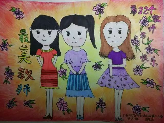 感恩教师节 小学生简单的教师节主题绘画作品9张-图7