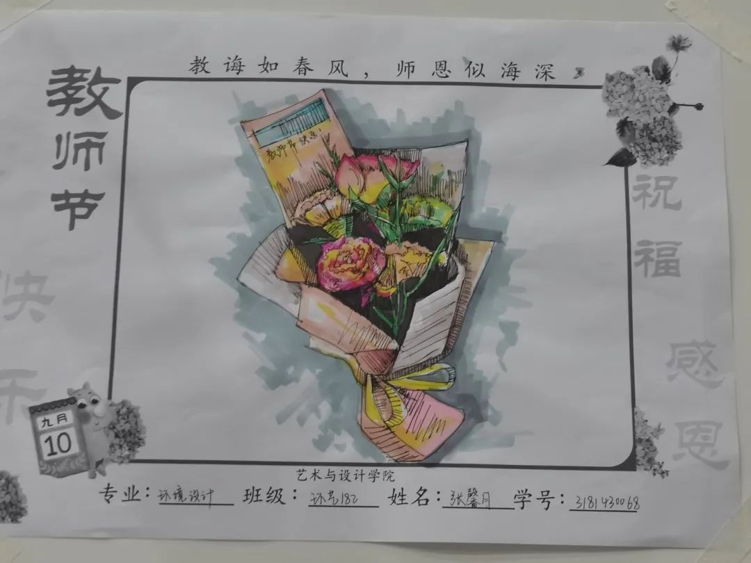 “教诲如春风，师恩似海深——教师节快乐”主题绘画作品二-图2