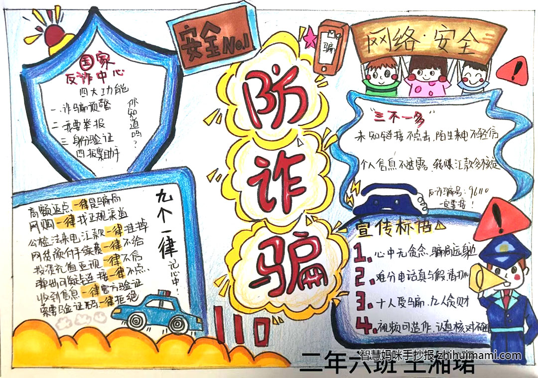二年级预防诈骗手抄报绘画（8张）-图2