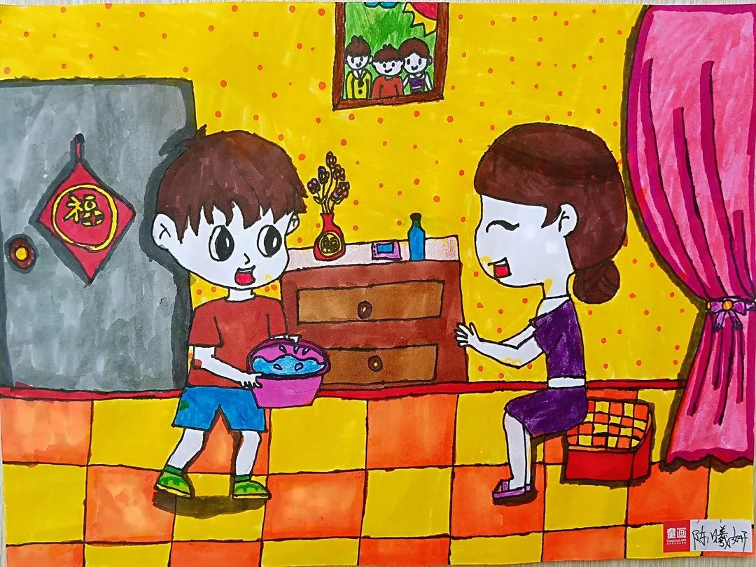 “家风家教 伴我成长”儿童绘画-图5