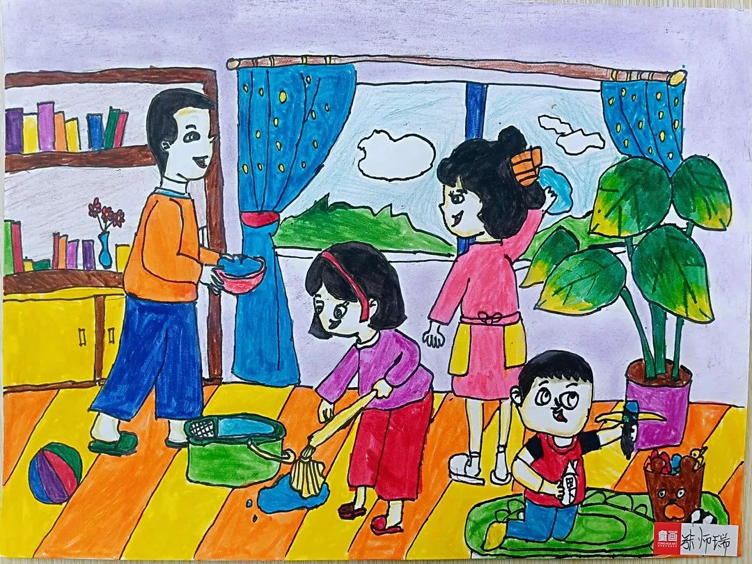 “传承好家风 共圆中国梦”儿童画优秀作品-图1