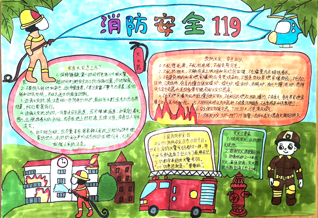 5张关于消防安全宣传手抄报简单好画-图5