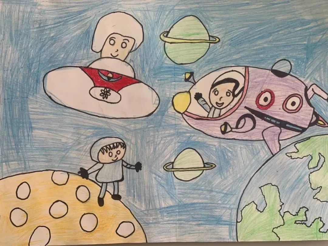 “探索浩瀚宇宙，发展航天事业，建设航天强国”航空航天主题绘画作品-图3