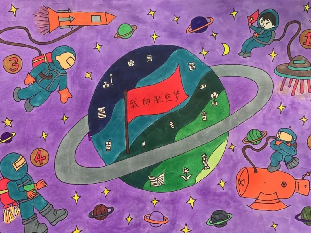 小学生航空航天绘画大赛作品简单漂亮-图2