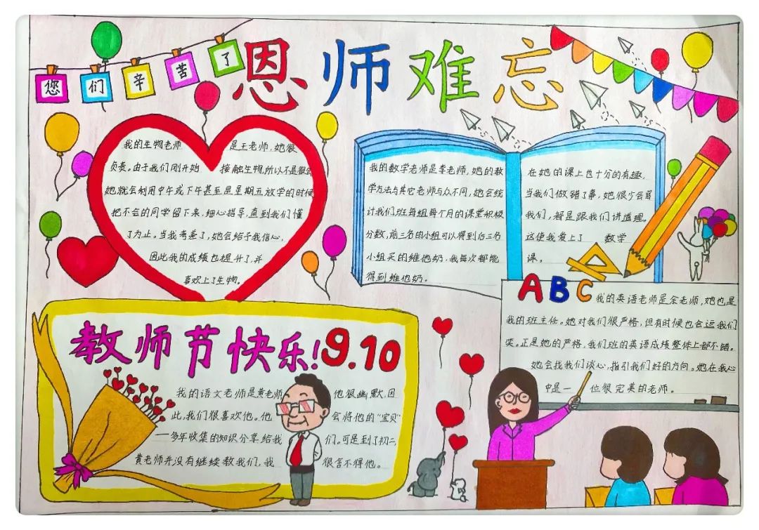师恩难忘—我心目中最美的老师主题手抄报精选作品-图3