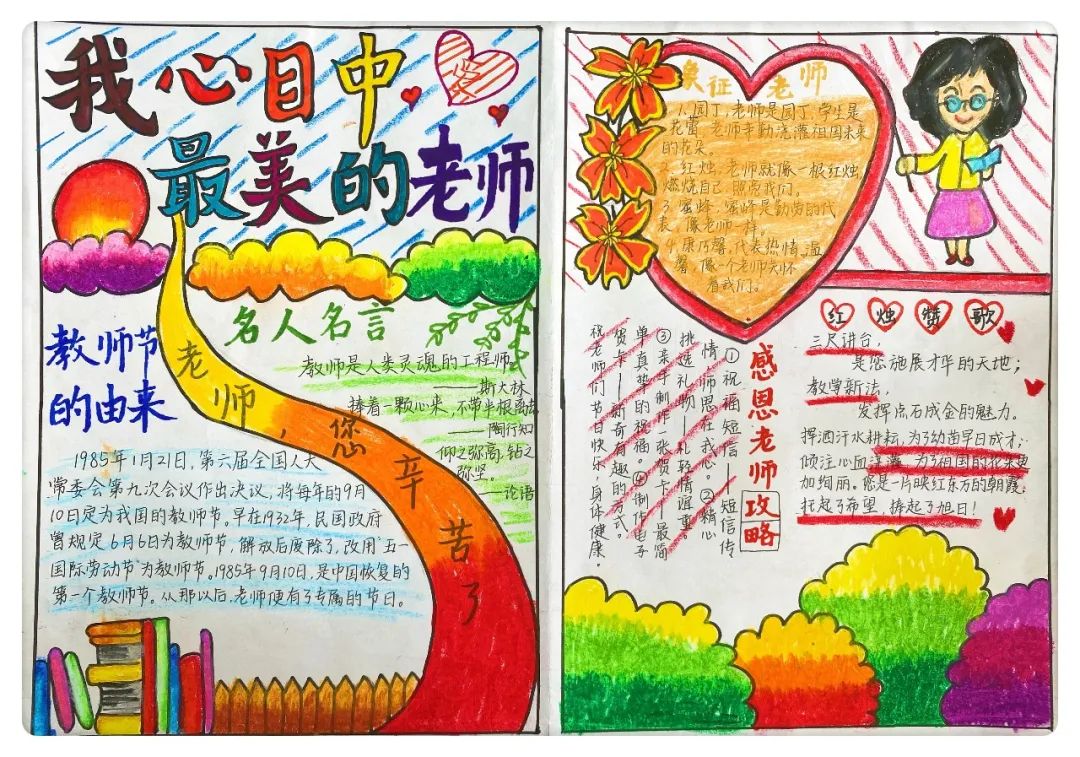师恩难忘—我心目中最美的老师主题手抄报精选作品-图4