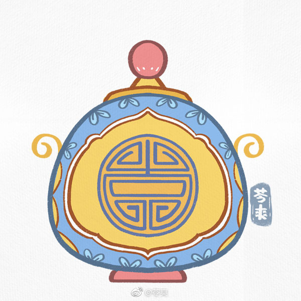 一组漂亮的鼻烟壶简笔画图片-图9