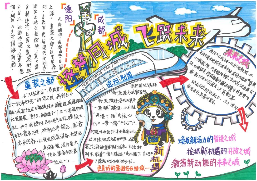 步骤2：评委点评：作品搜罗了成德同城化发展进程的演绎流程，精心挑选出其赋有标志性的著名城市名片，胜在脉络清晰，逻辑性无缝链接。