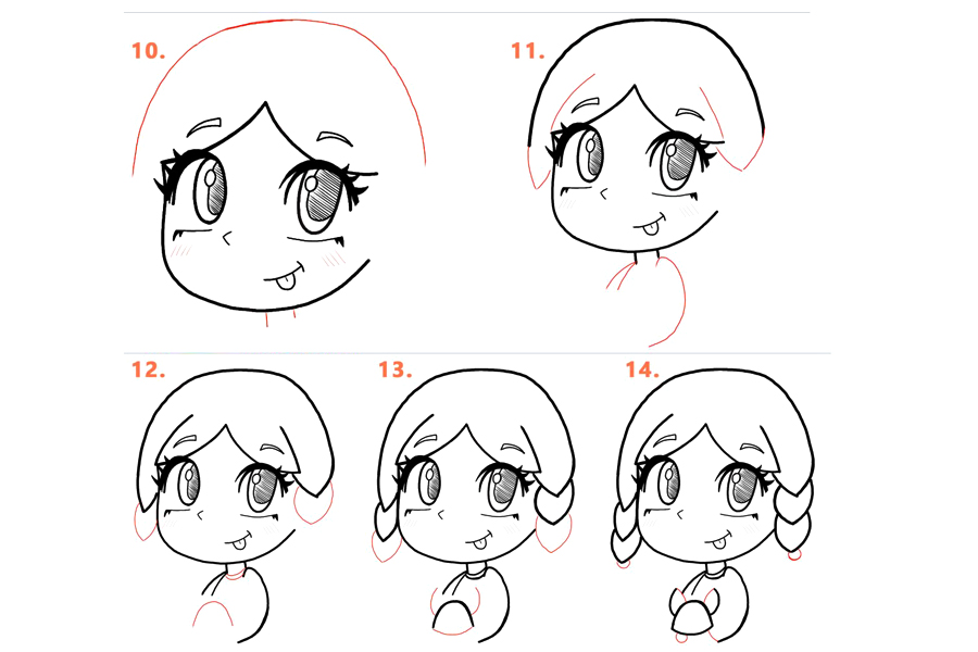 详细步骤教你画可爱的动漫小女孩-图3