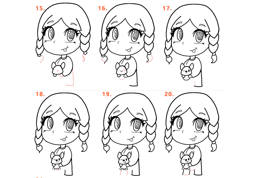 详细步骤教你画可爱的动漫小女孩-图4
