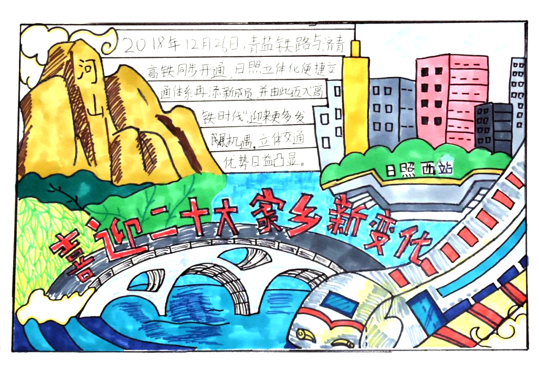 ”喜迎二十大 家乡新变化“二十大主题手抄报优秀作品5张-图3