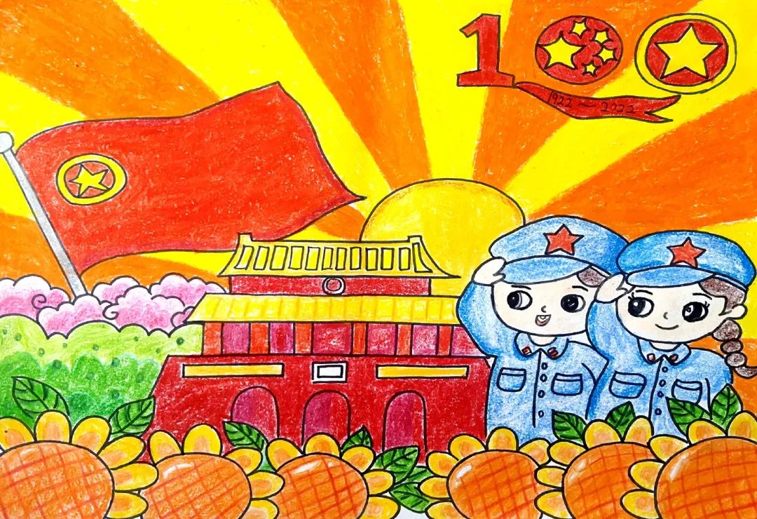 百年回望 青春向党—团史系列主题绘画-图5