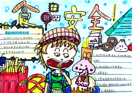 5张关于食品安全的主题手抄报精选作品-图1