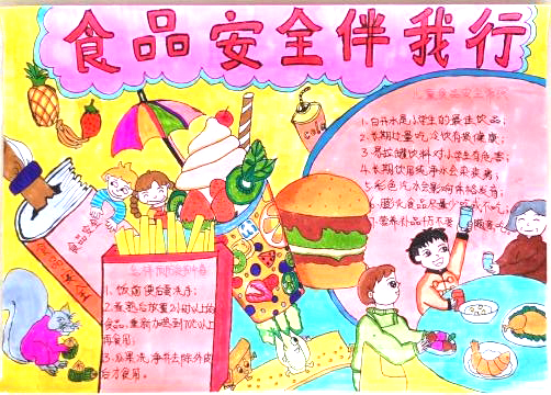 食品安全宣传手抄报小学组一等奖欣赏-图3