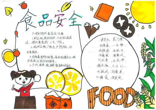 小学生食品安全主题手抄报优秀作品欣赏-图1
