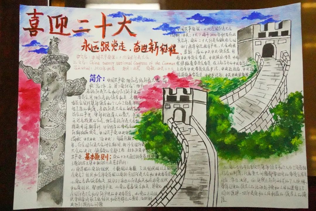 “喜迎二十大、永远跟党走、奋进新征程”主题手抄报(9张)-图8